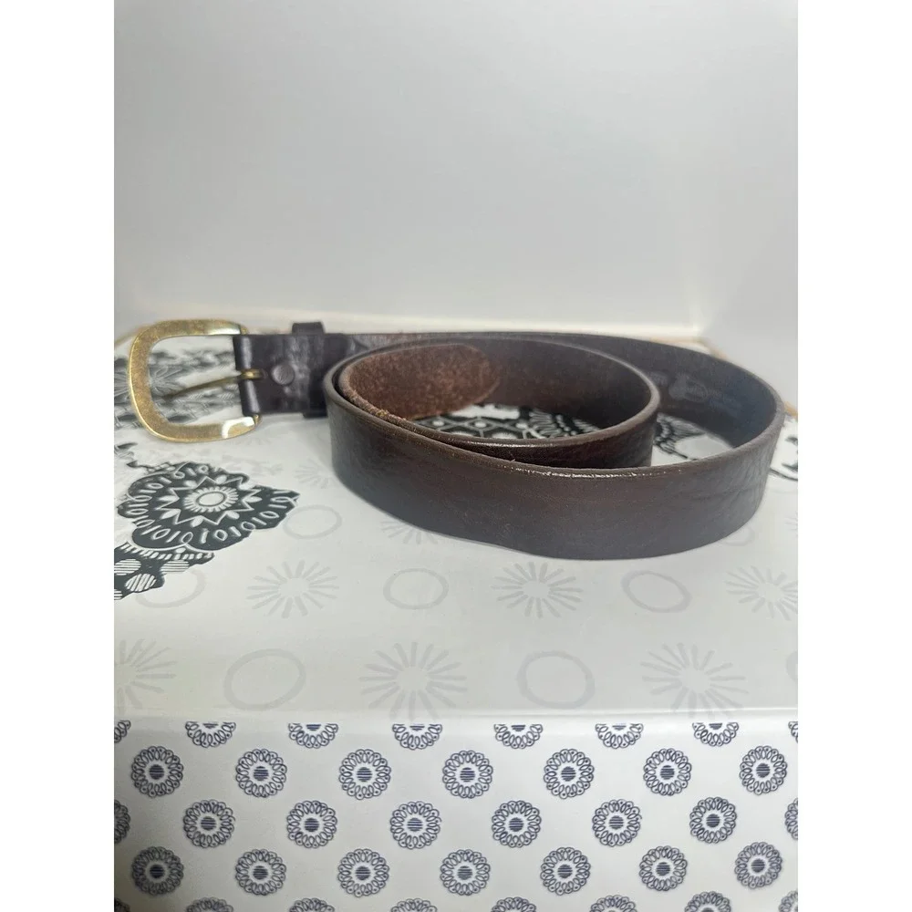 Justin Men's Dark Brown‎ Leather WorkBelt Size 36 Buckle Made in USA